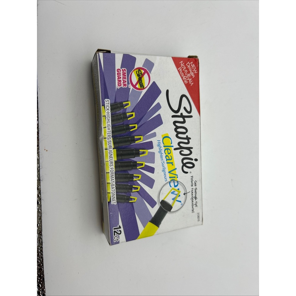 Sharpie Clear View Yellow Stick Highlighters 12 Count See Through Tip 2128215